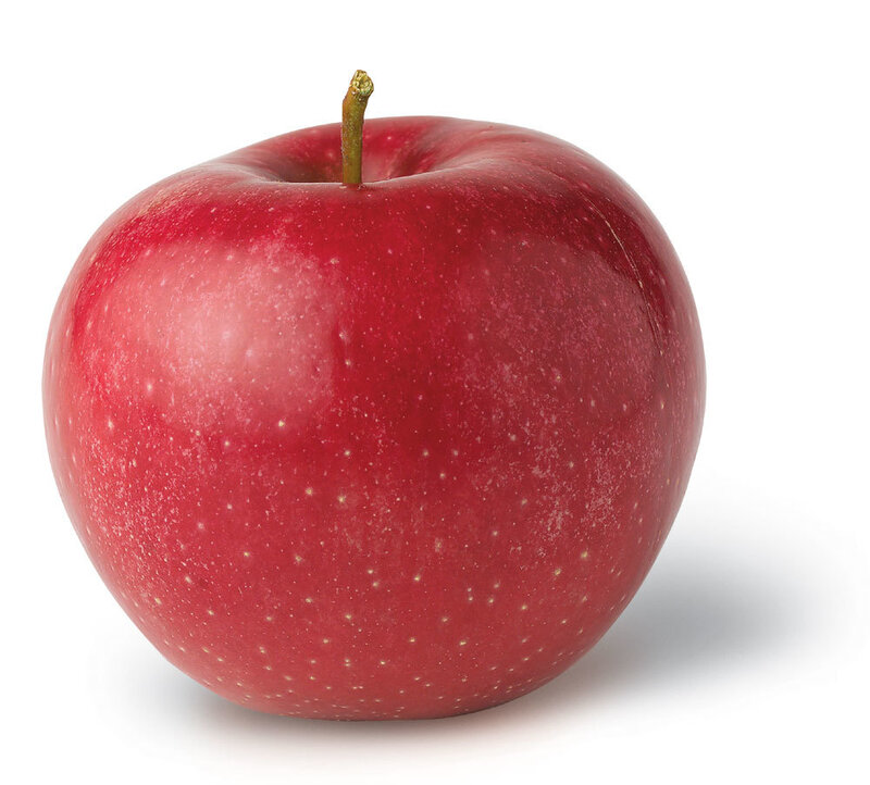 a red apple on white background
