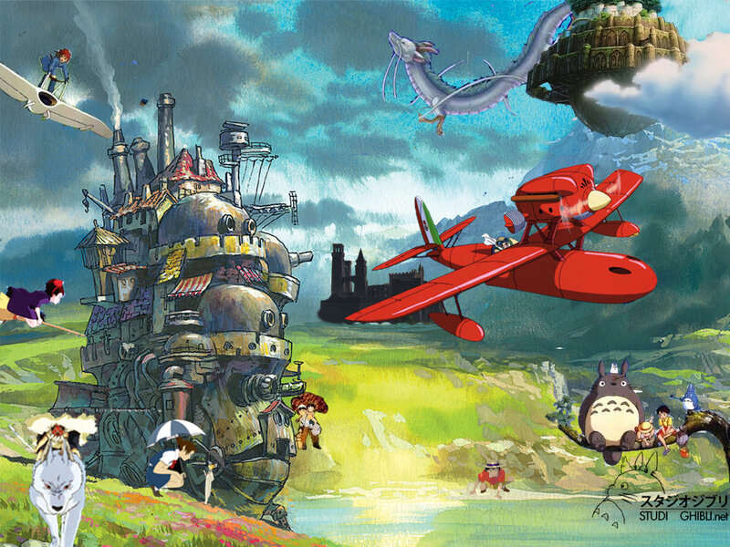 A Red Biplane Flying