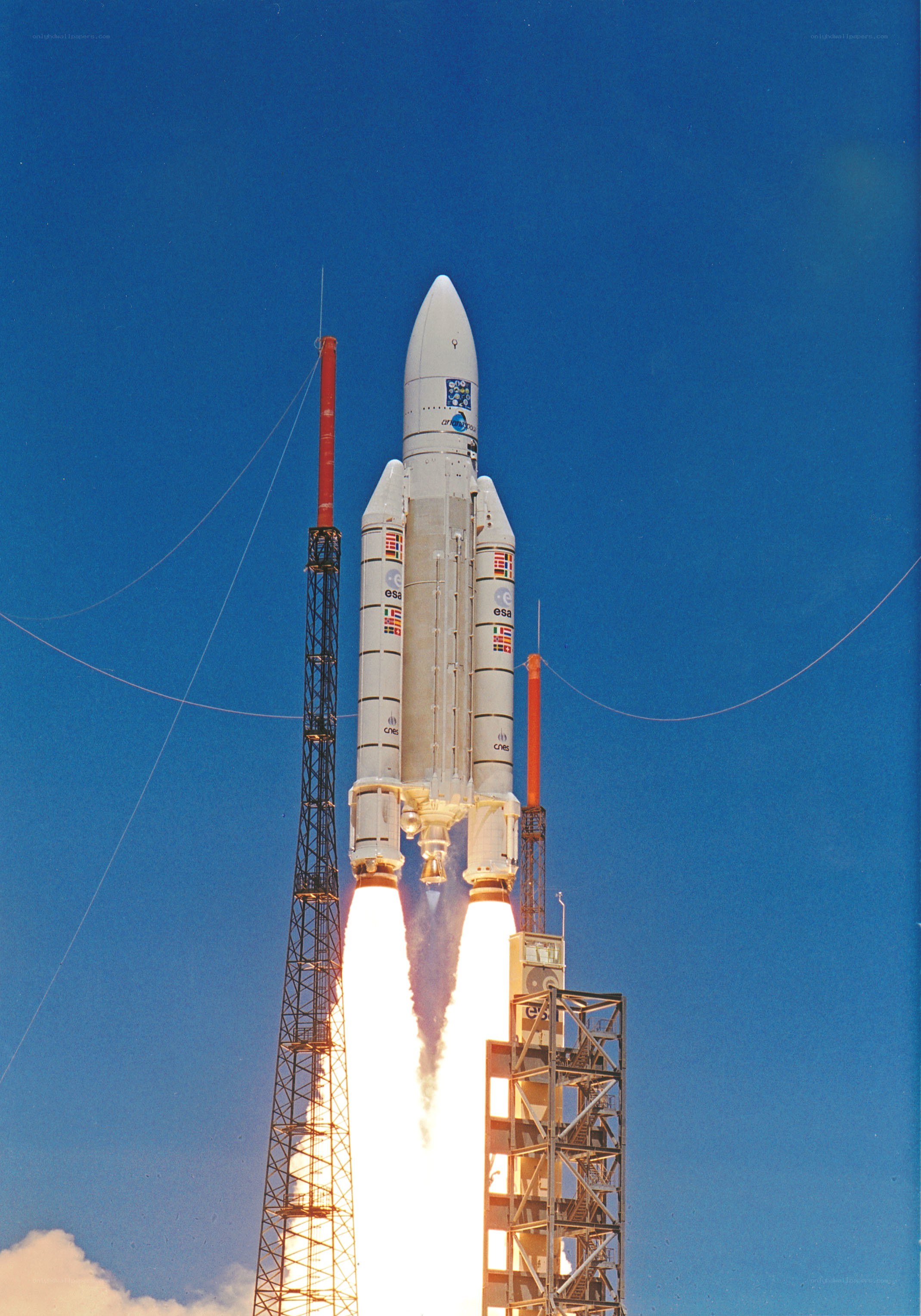 A rocket launch in progress