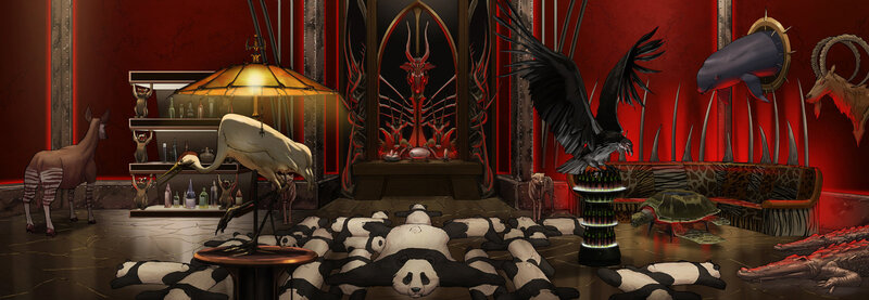 A room with stuffed animals