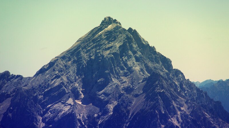 A rugged mountain peak