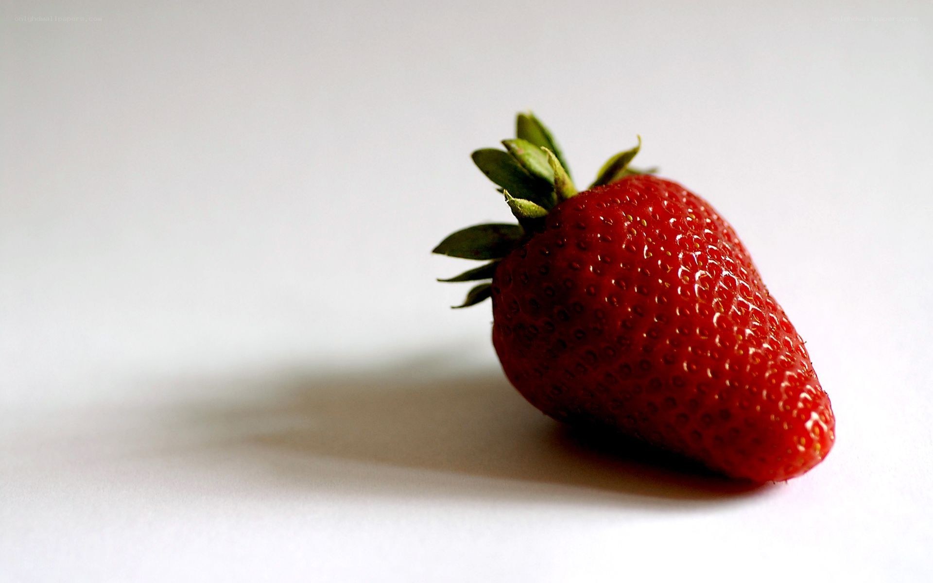 a single ripe strawberry