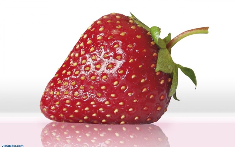 a single ripe strawberry