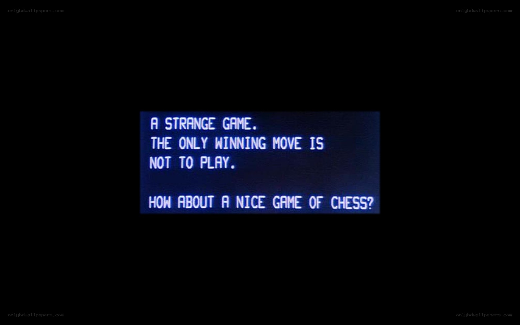 A Strange Game text screen
