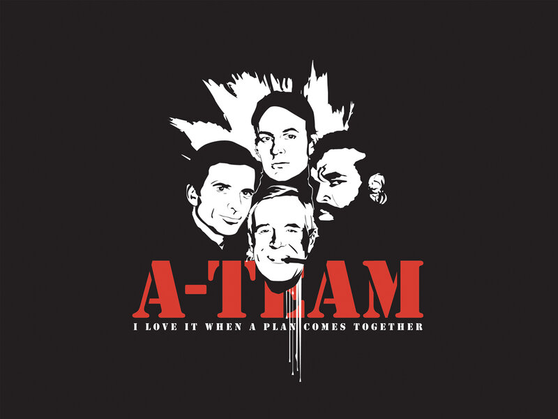 A-Team logo with cast