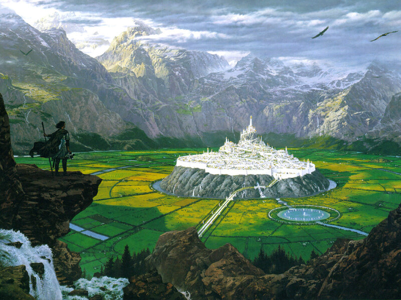 A traveler views a majestic city