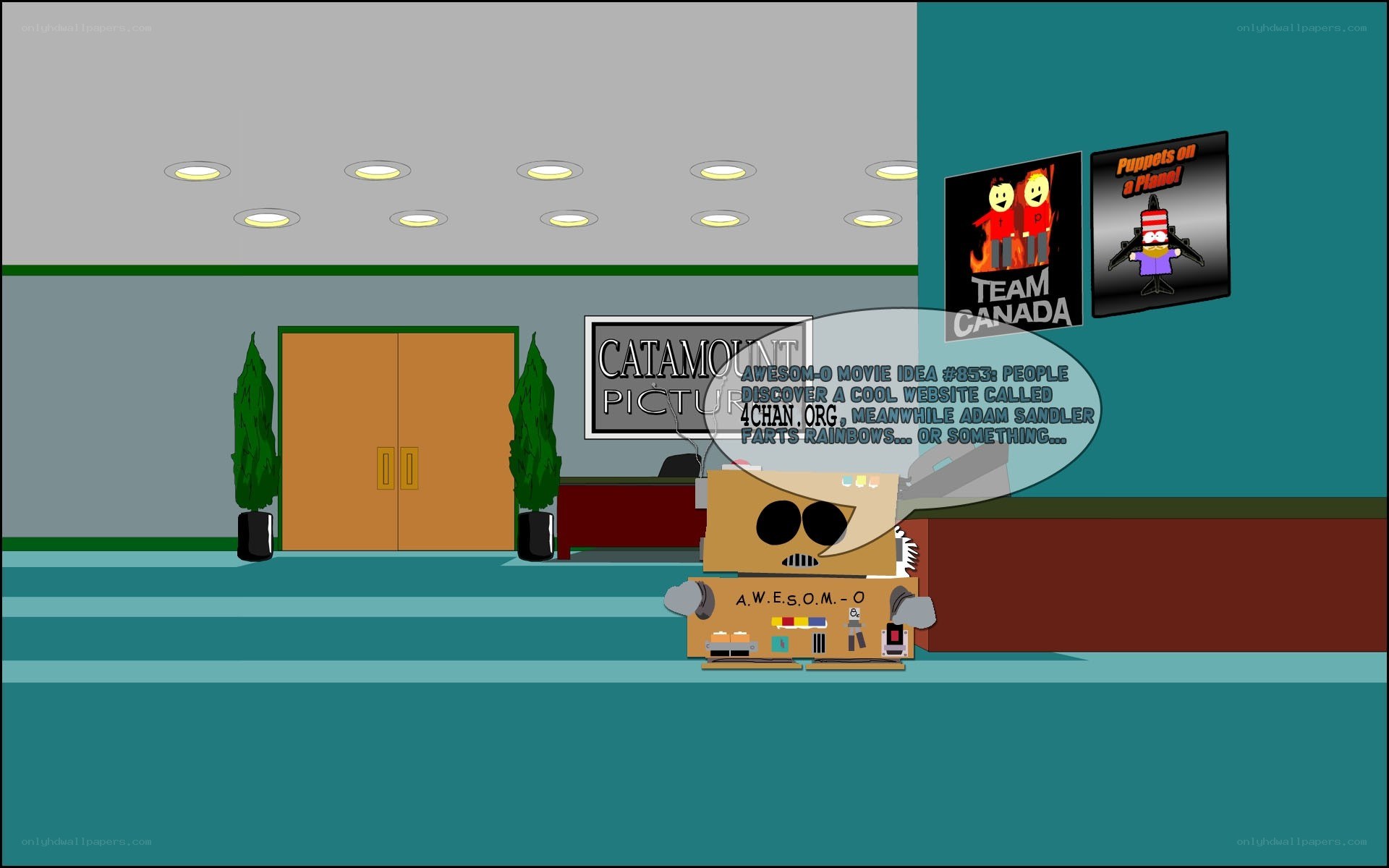 A.W.E.S.O.M.-O in a lobby