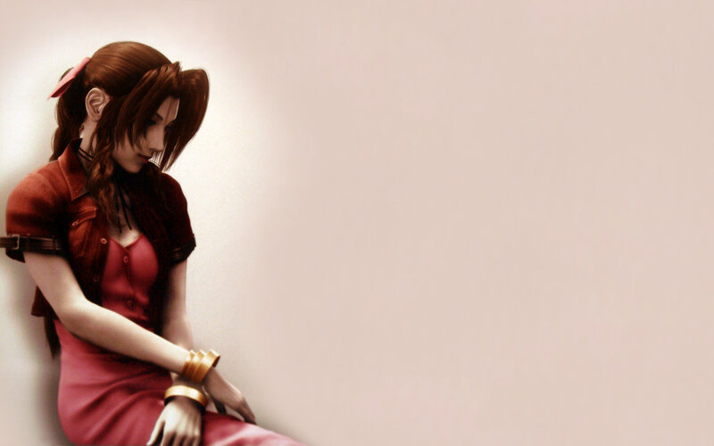 A woman in a red dress