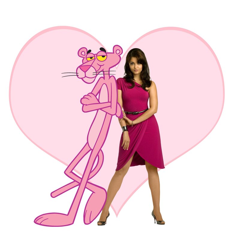 A woman with the Pink Panther