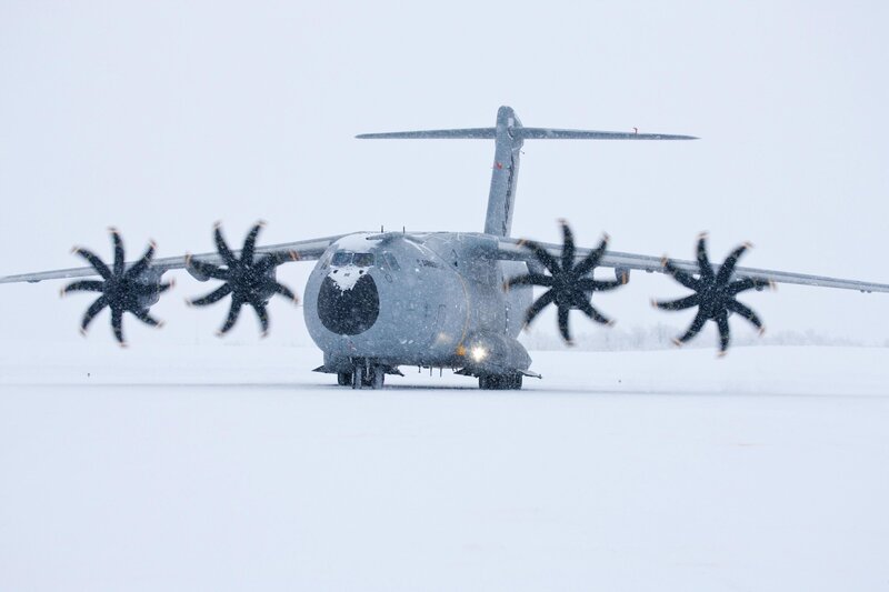 A400M in snowy conditions