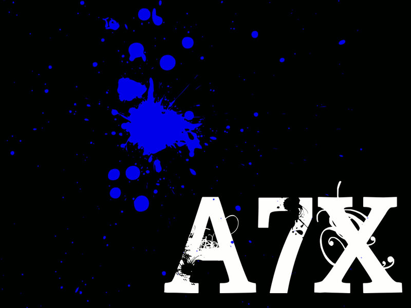 A7X logo with blue splatter