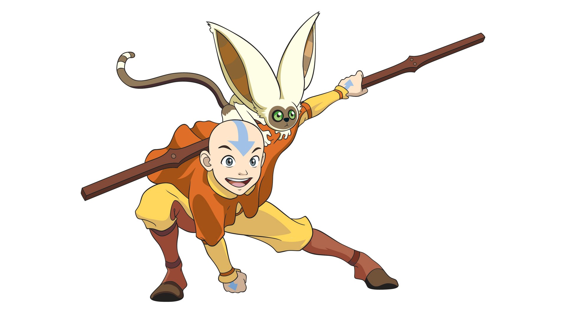 Aang and Momo in action