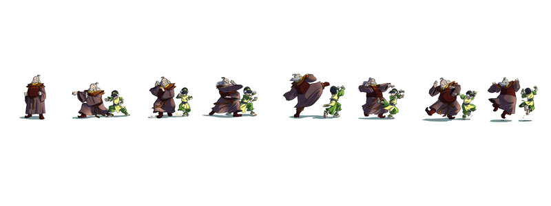 Aang and Roku training sequence