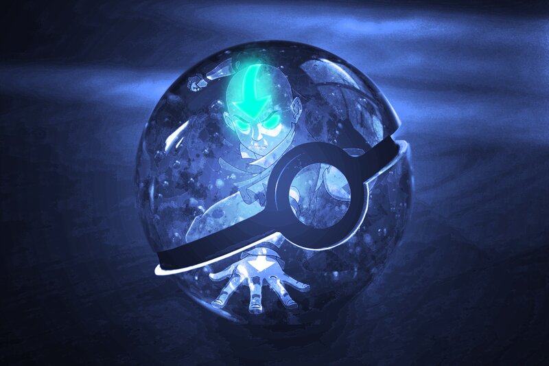 Aang in a Poké Ball