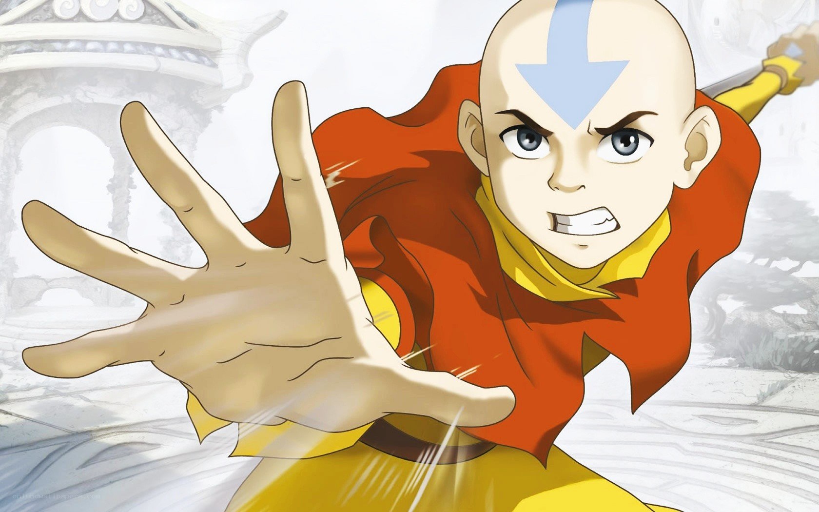 Aang in action pose
