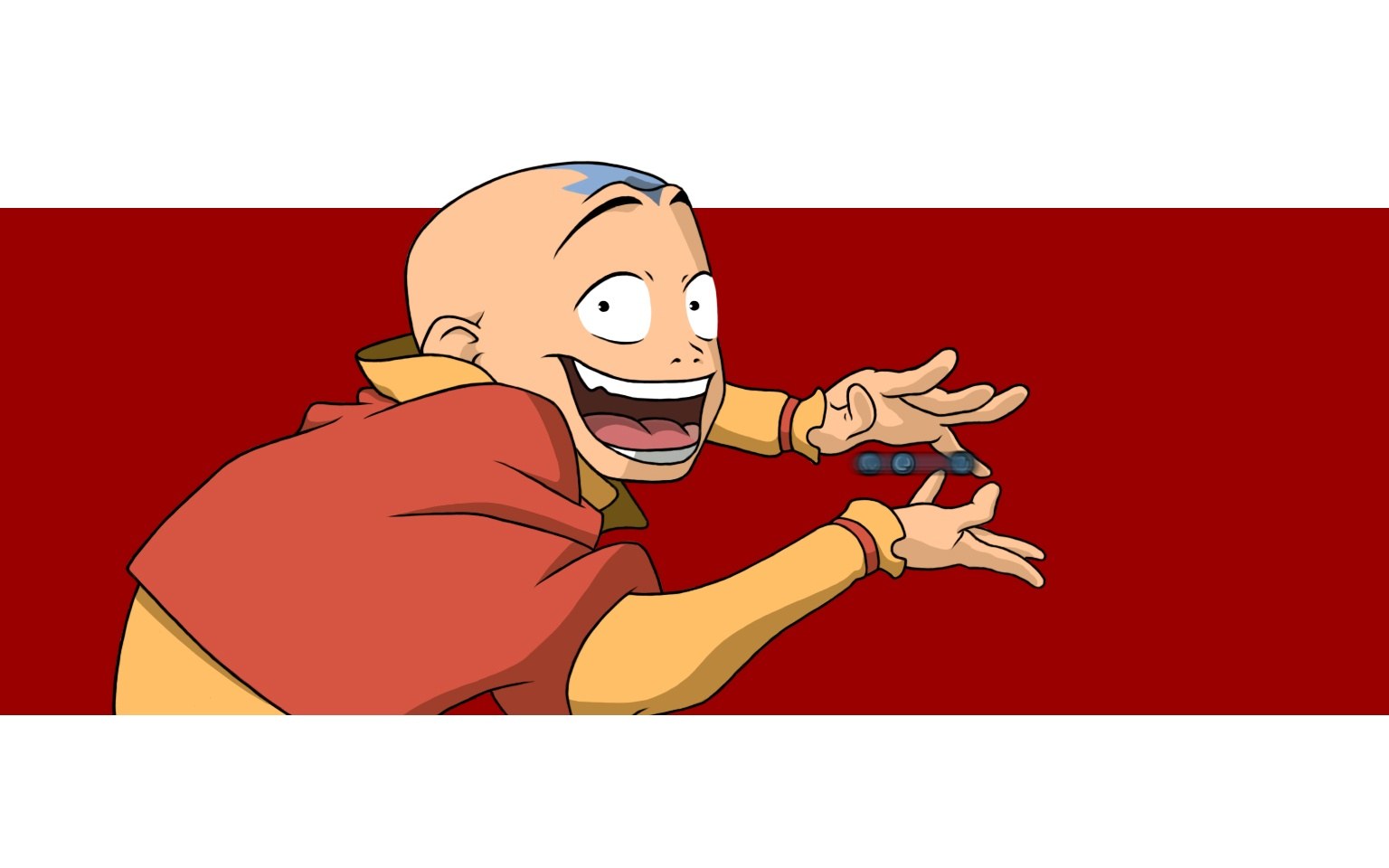 Aang playing with a fidget spinner