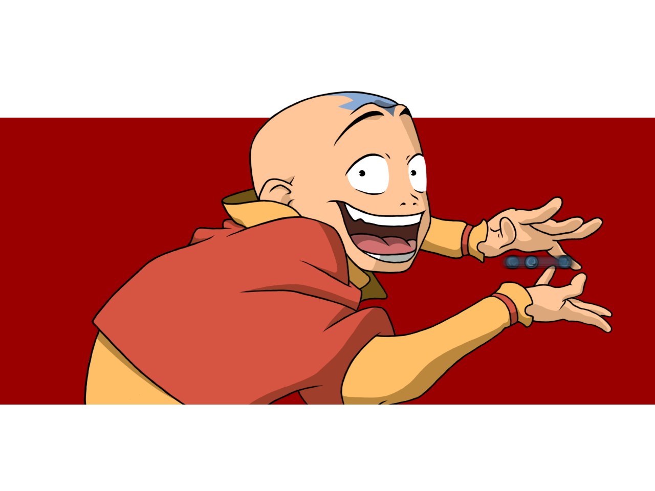 Aang playing with a fidget spinner
