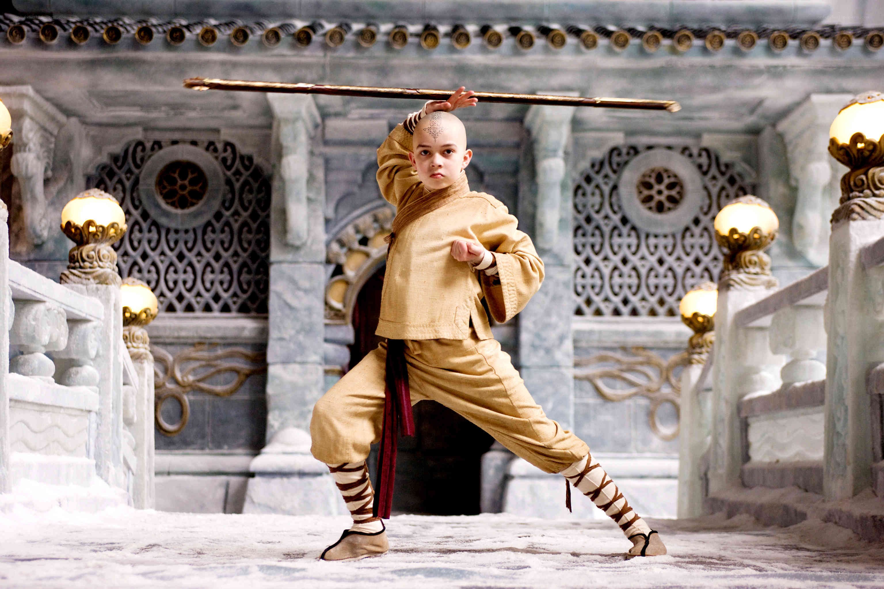 Aang practicing martial arts