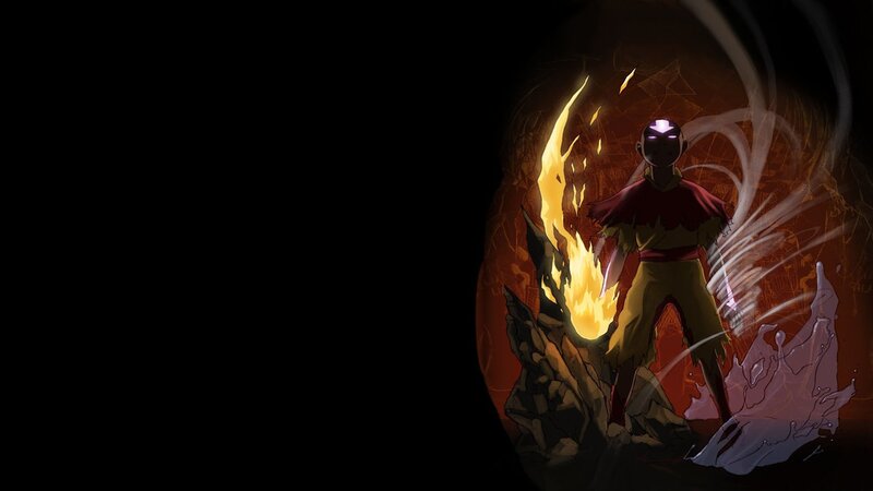 Aang with Fire and Water