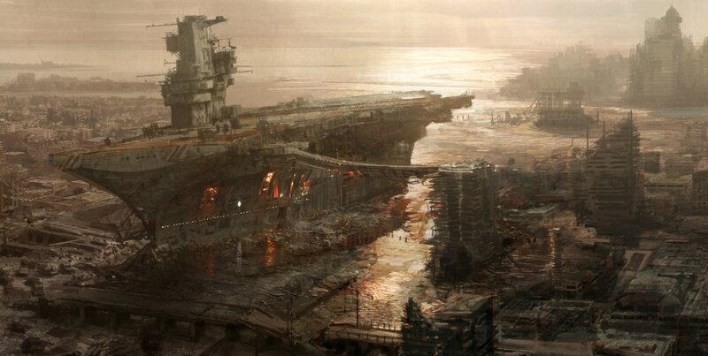 Abandoned Aircraft Carrier — Brown, Apocalyptic