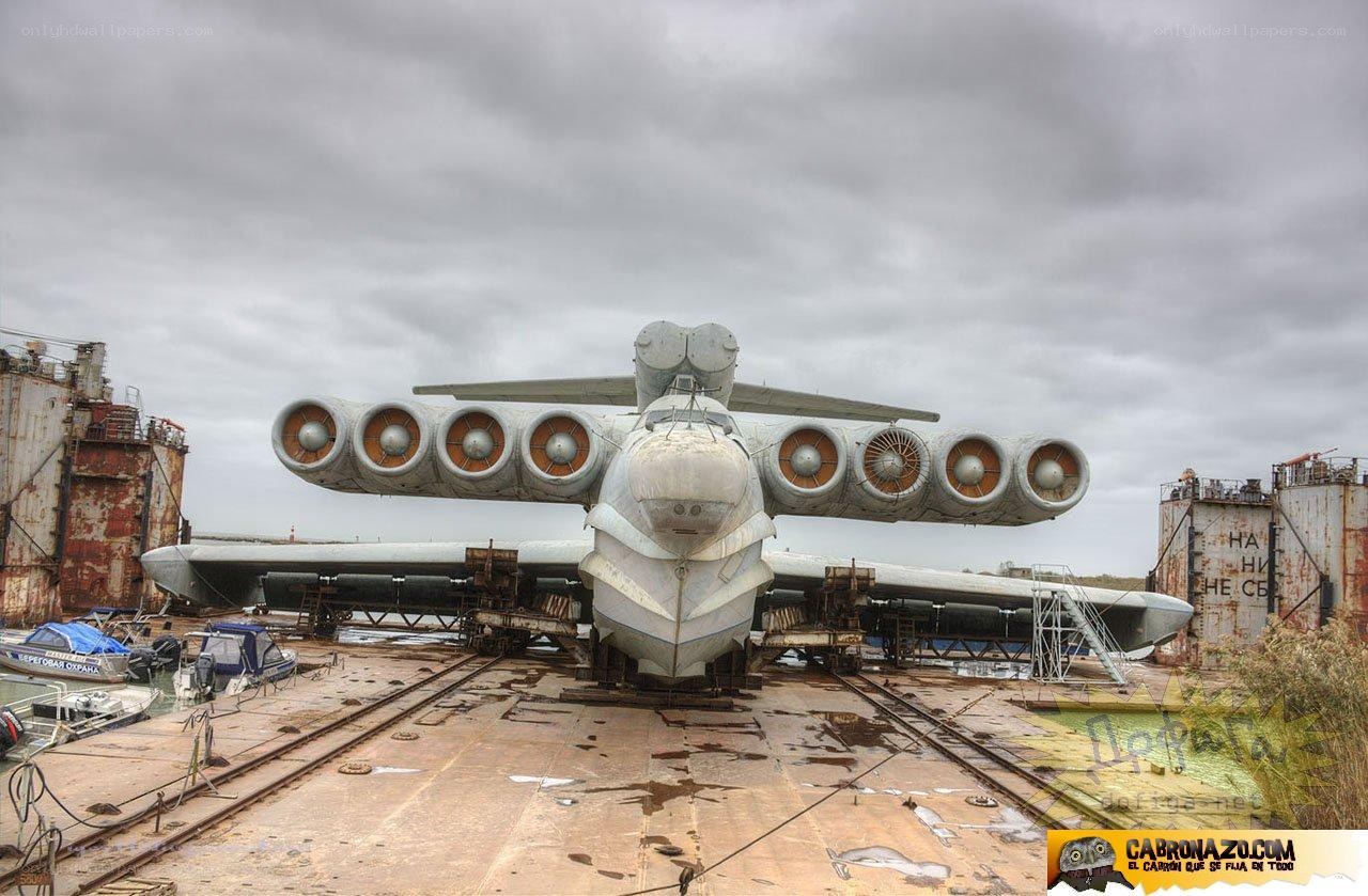 Abandoned aircraft in a dry dock