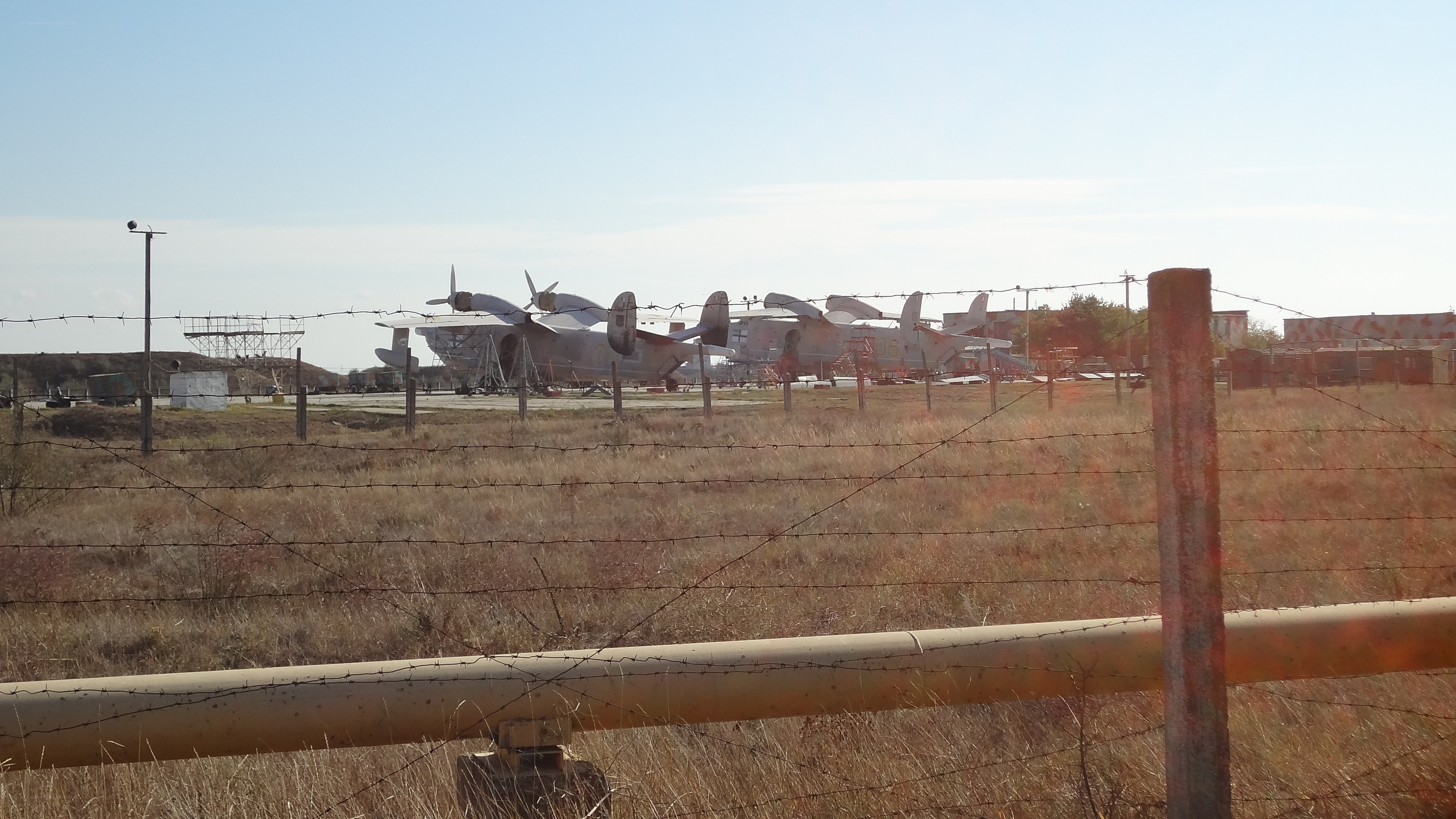 Abandoned aircraft in a field