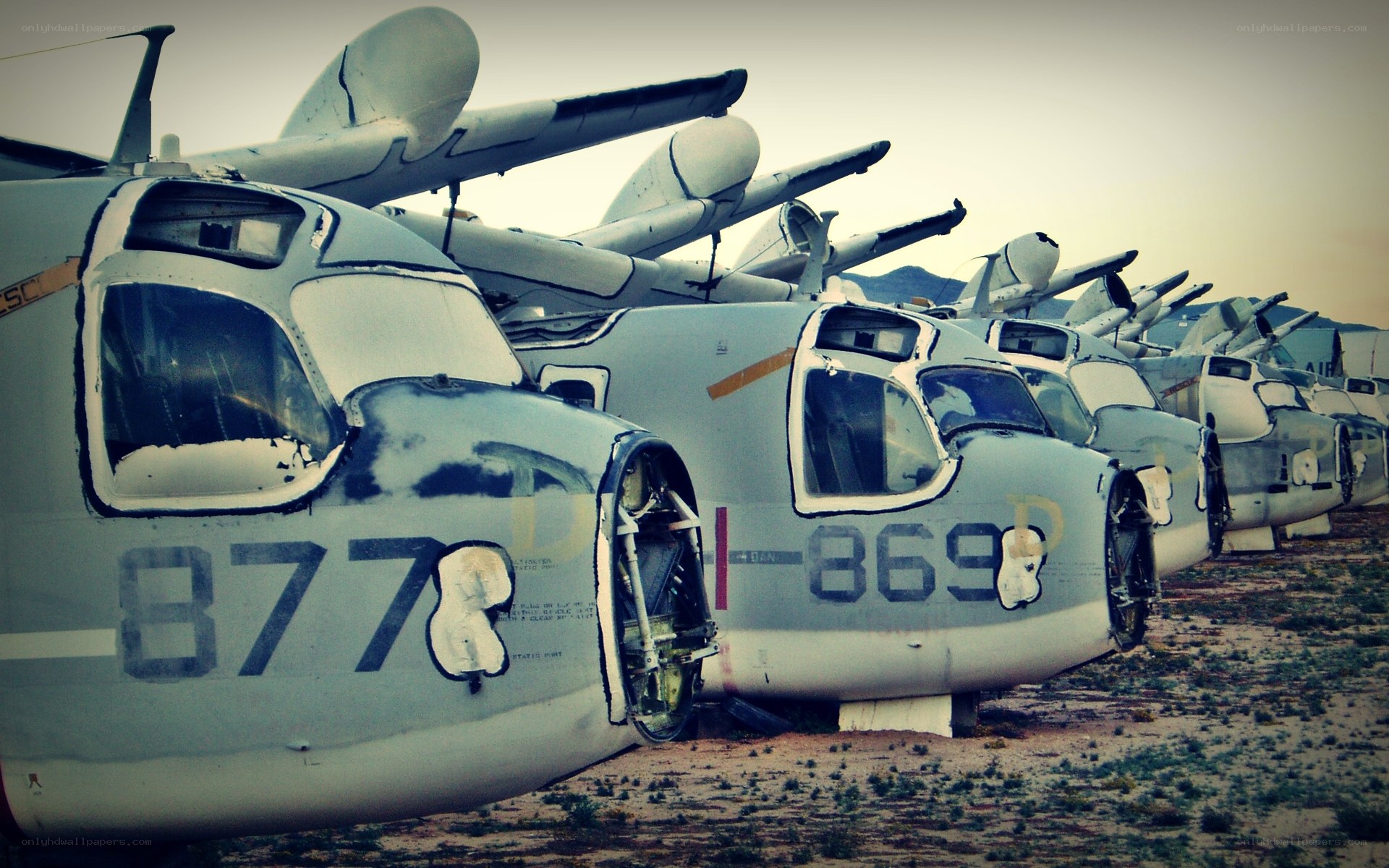 Abandoned aircraft in desert