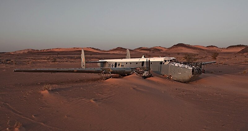 Abandoned Airplane in Desert