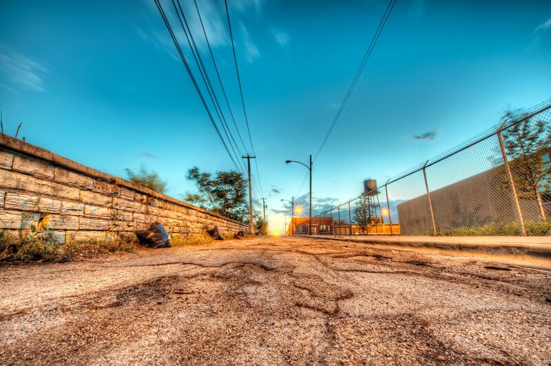 Abandoned Alley at Dusk — Blue