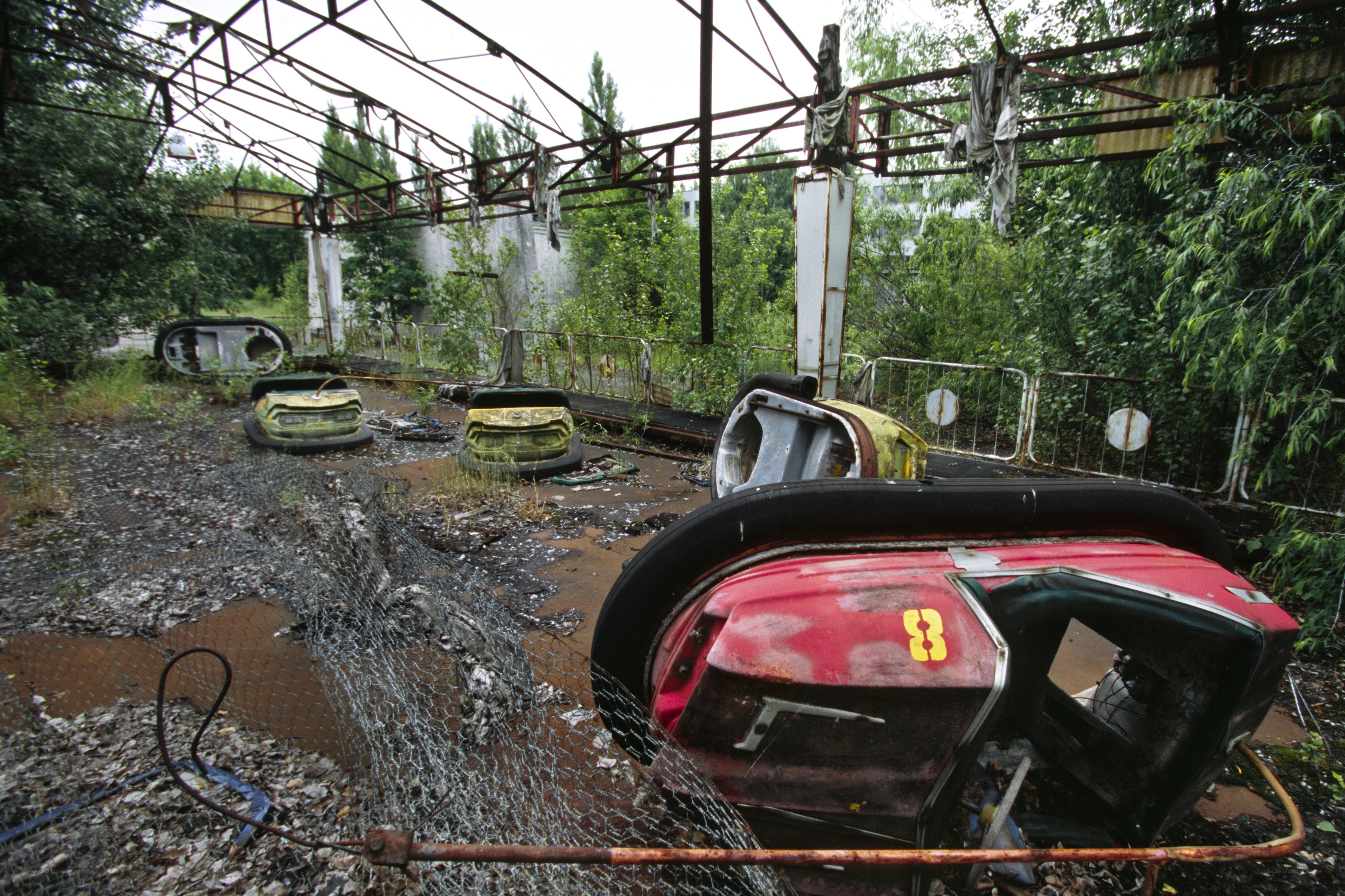 Abandoned amusement park ride