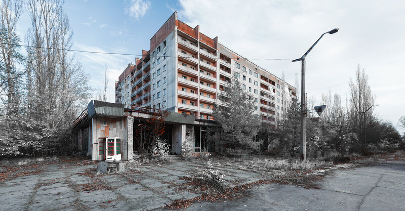Abandoned Apartment Building — Gray