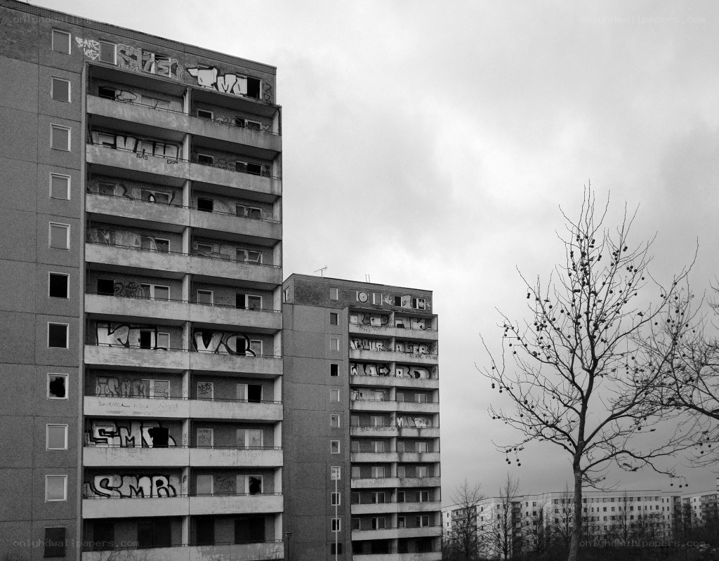 Abandoned apartment buildings