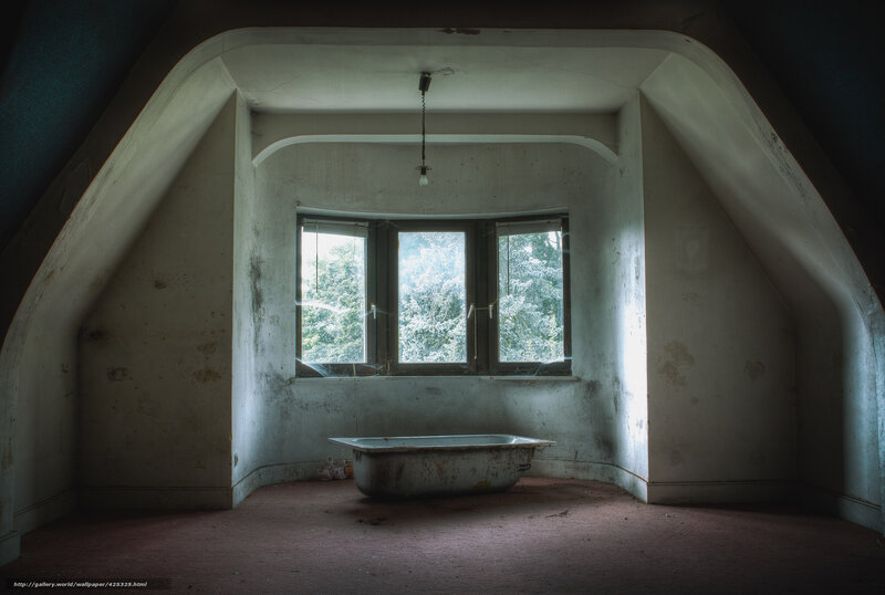 abandoned attic bathroom