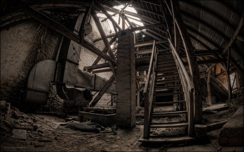abandoned attic interior