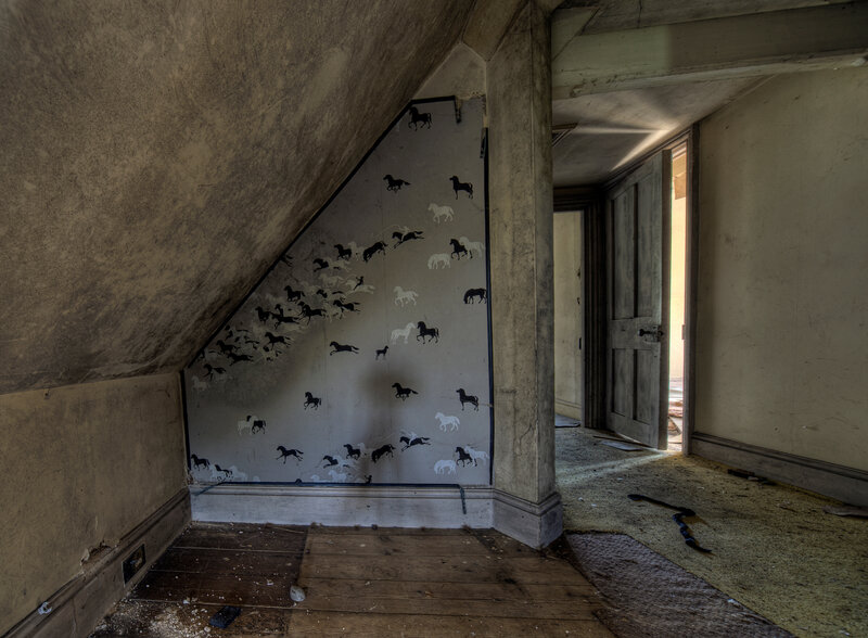 abandoned attic room