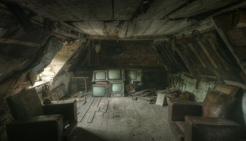 Abandoned Attic Room — Brown, Dramatic