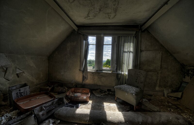 Abandoned Attic Room — Gray