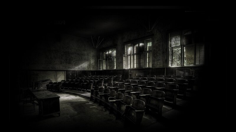 Abandoned Auditorium — Black, Dark