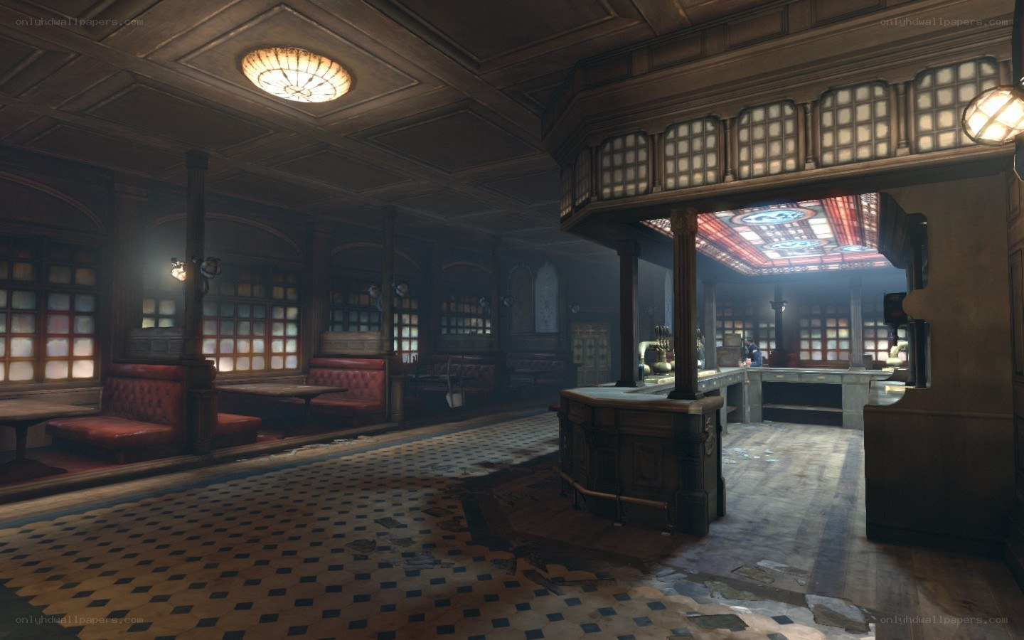 abandoned bar interior