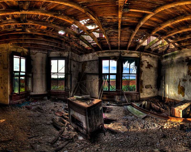 Abandoned barn interior