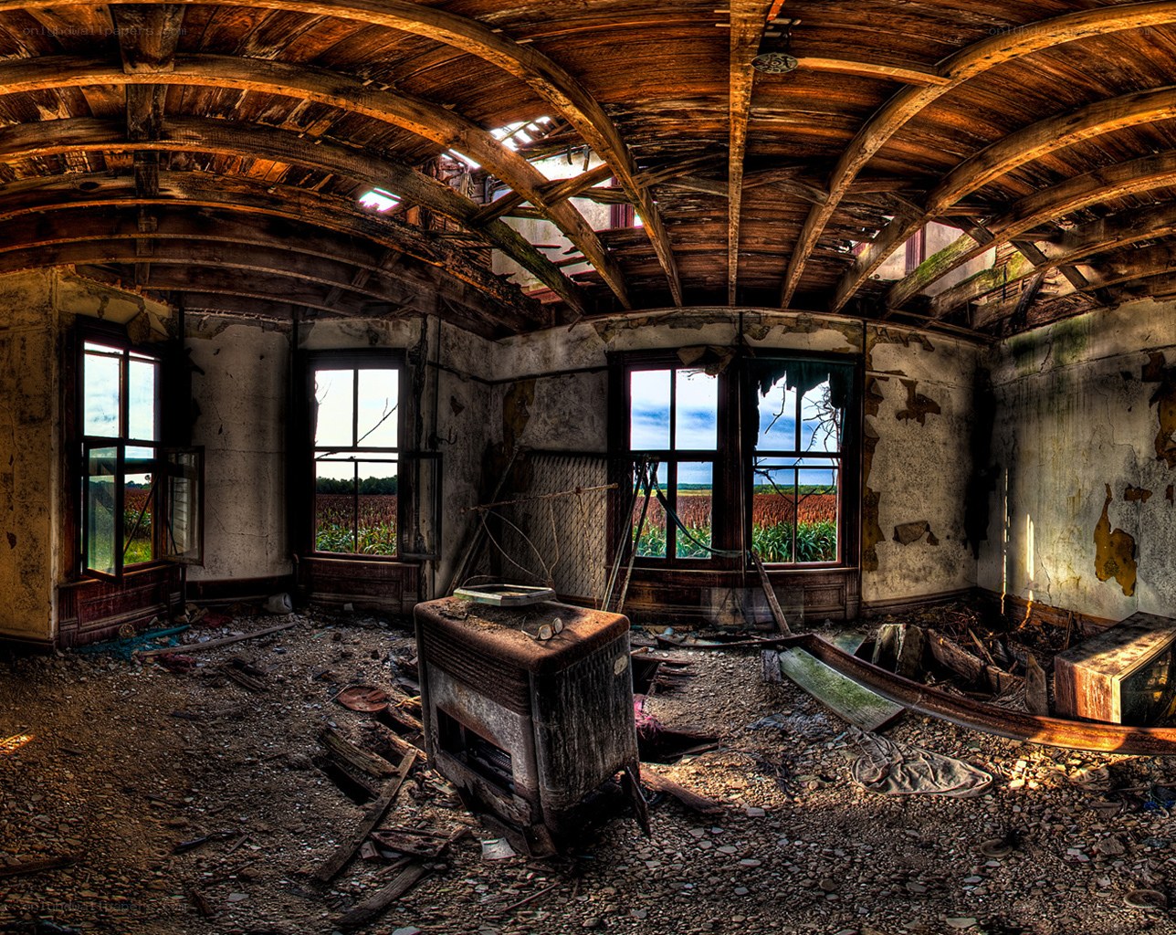 Abandoned barn interior