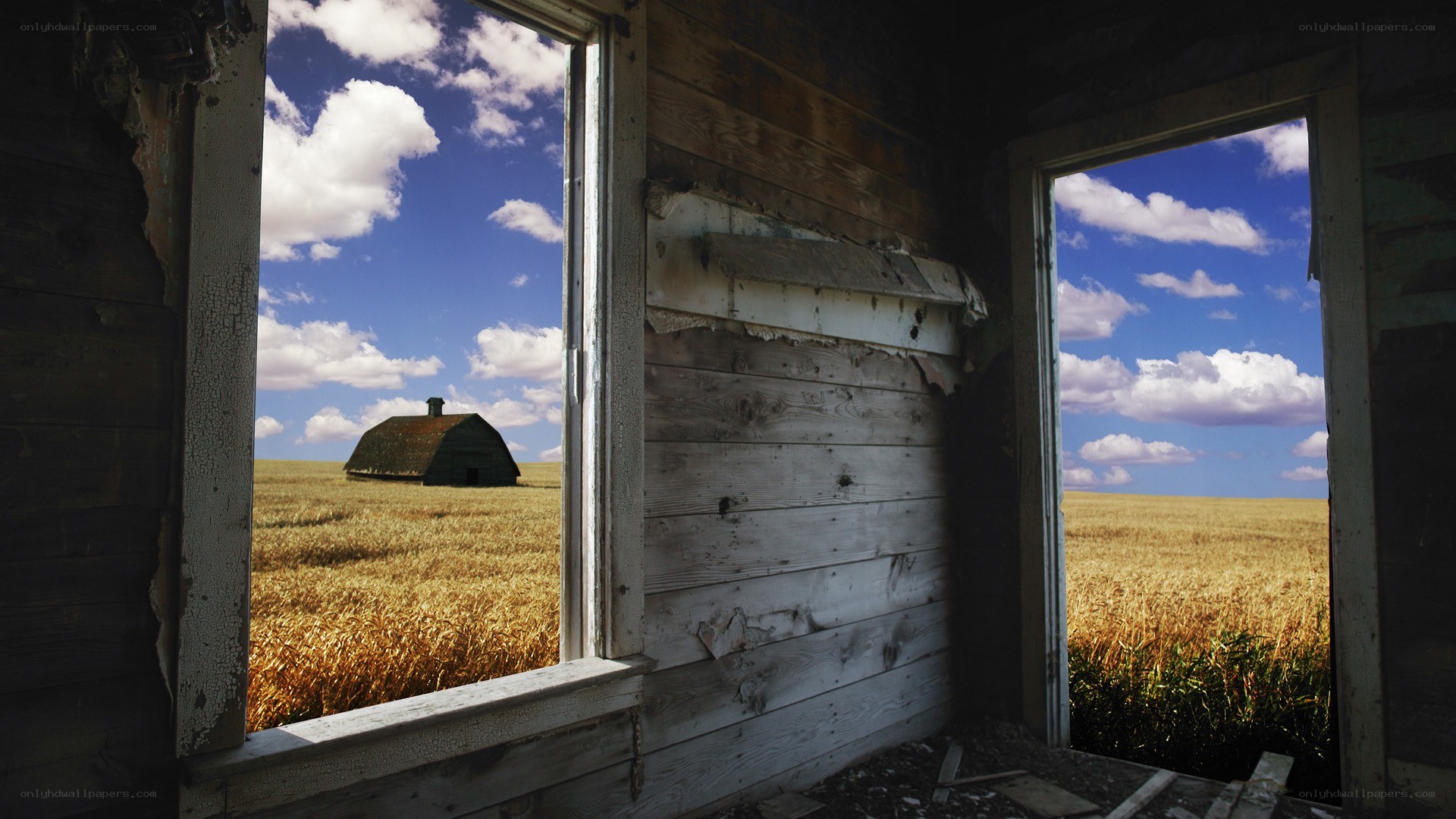 Abandoned barn view