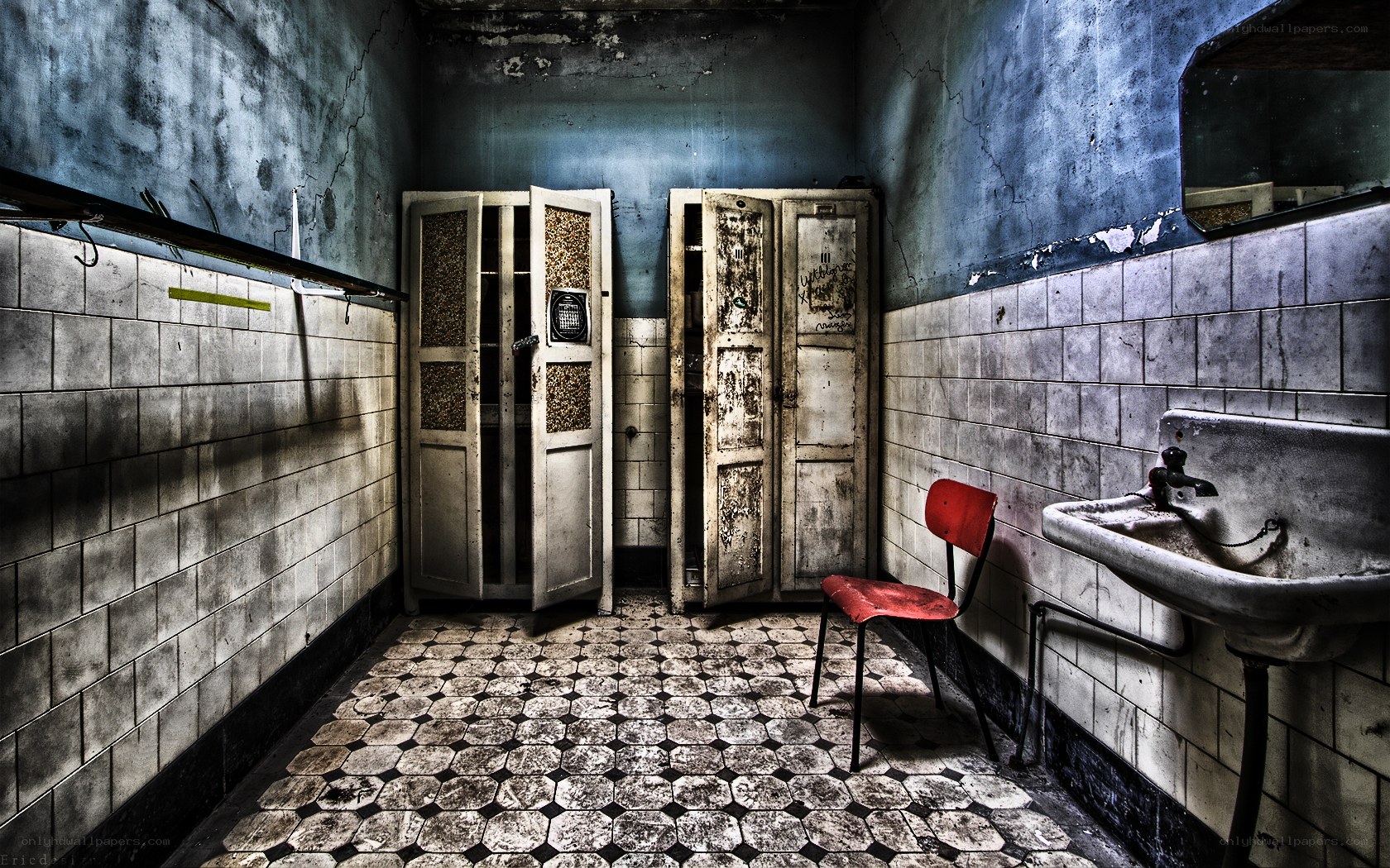 abandoned bathroom interior