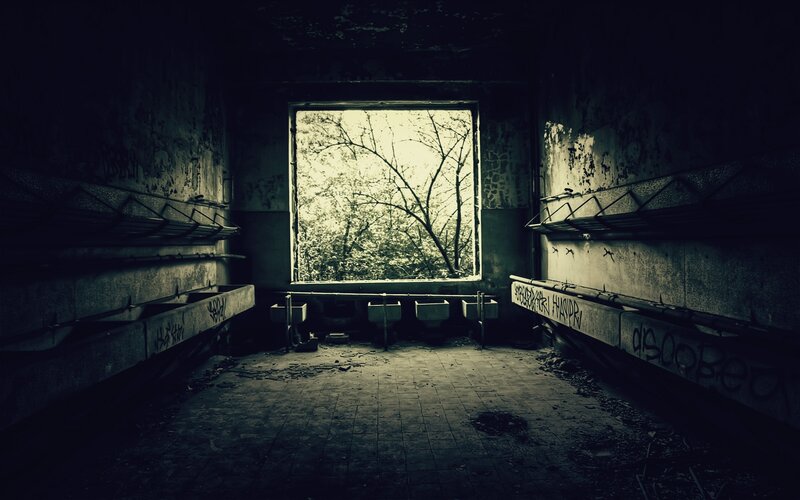 abandoned bathroom interior