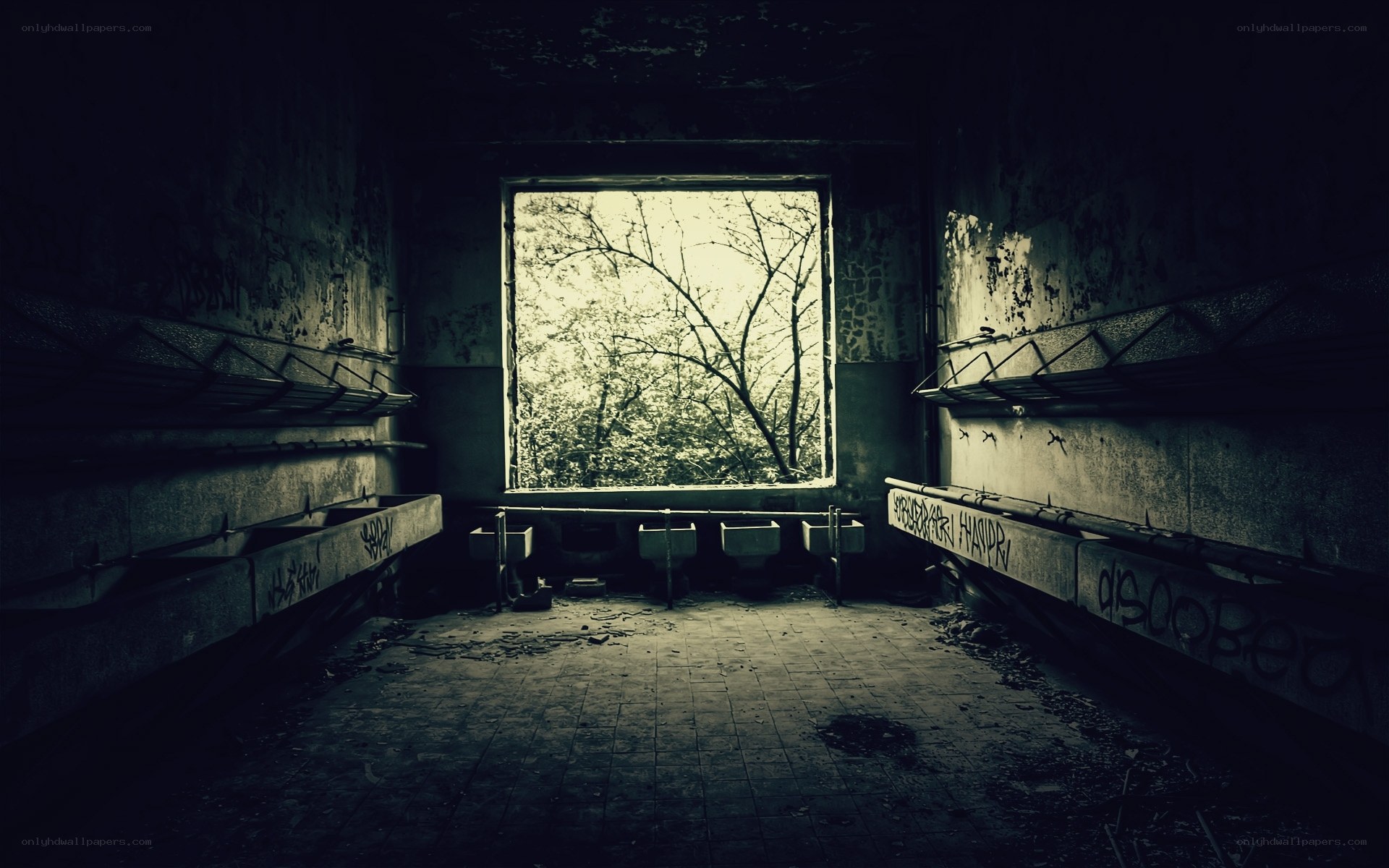 abandoned bathroom interior