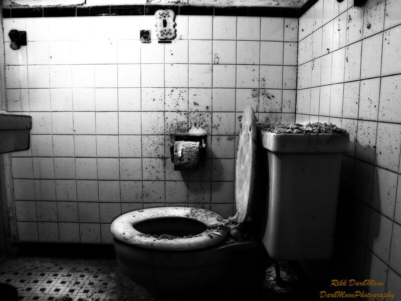abandoned bathroom toilet
