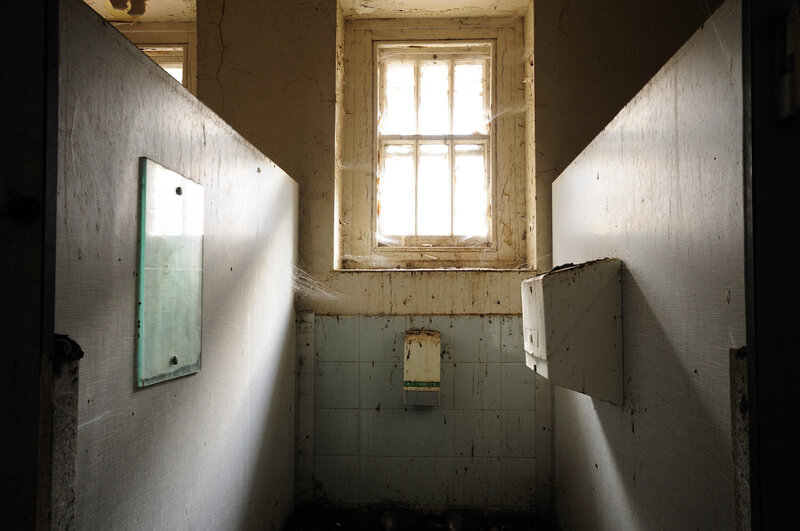 abandoned bathroom with sunlight