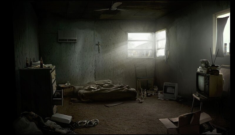 Abandoned Bedroom — Gray, Dramatic