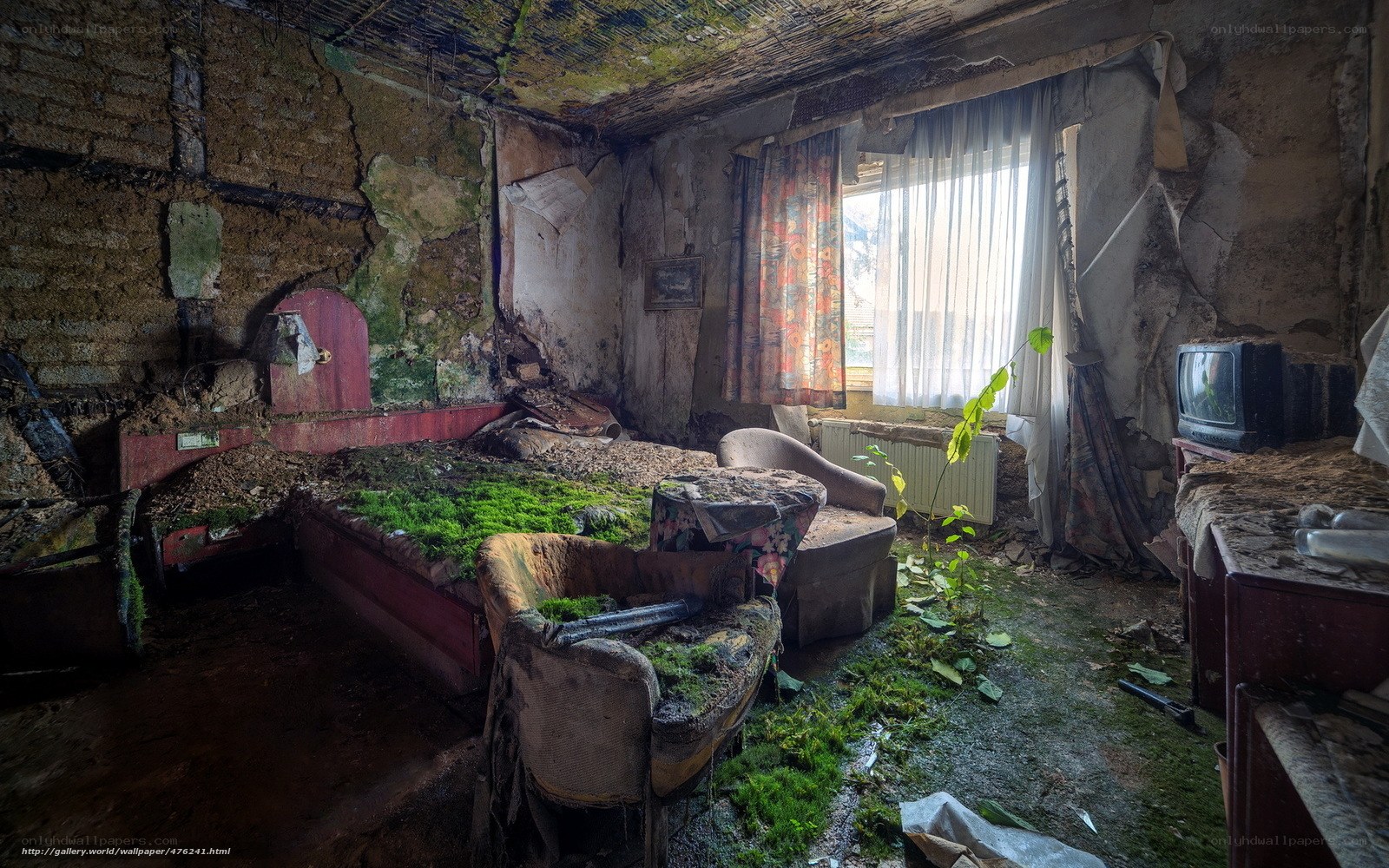 abandoned bedroom interior