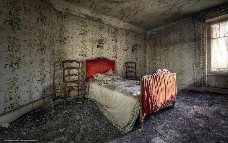 abandoned bedroom interior